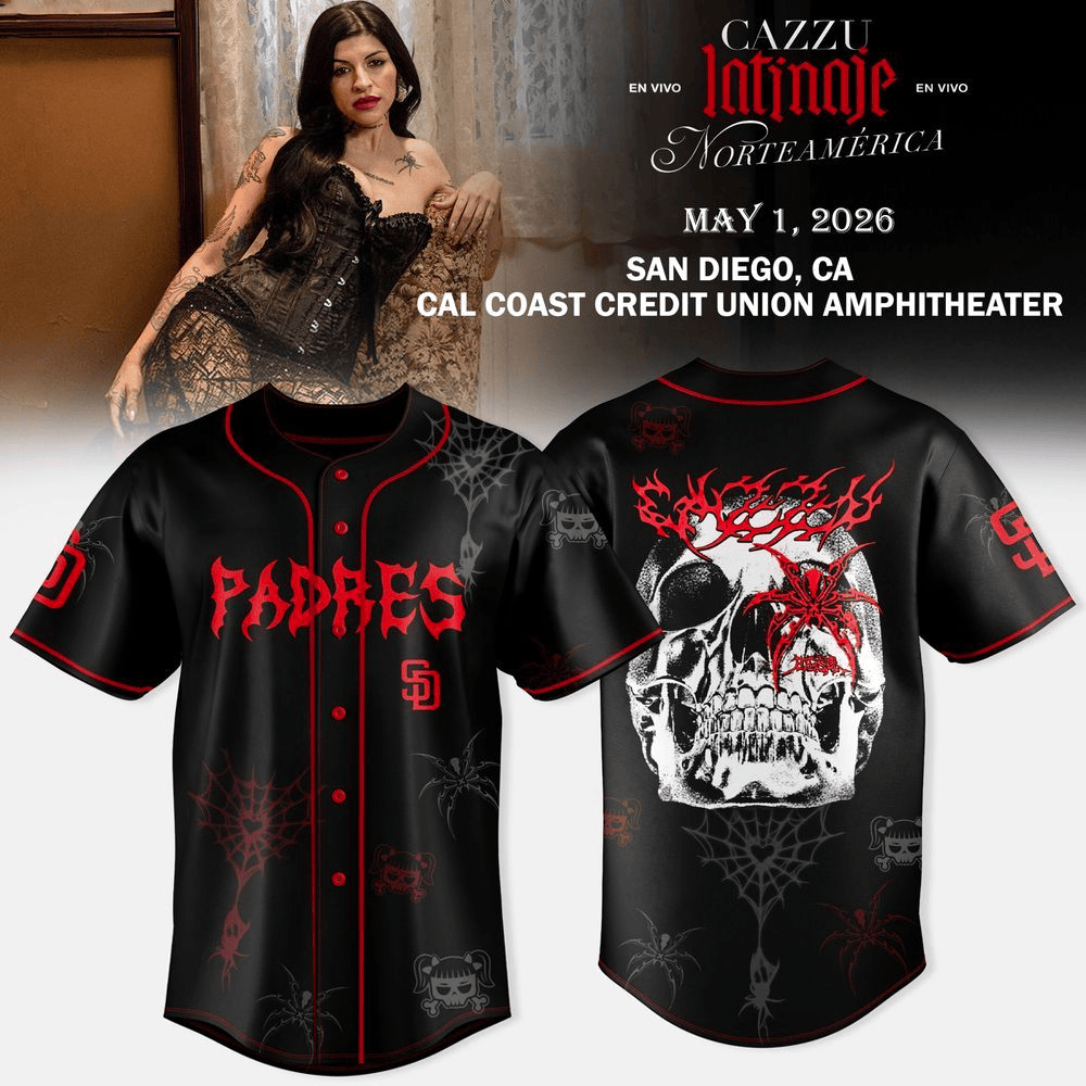 San Diego Padres x Cazzu Latinaje En Vivo Tour NA 2026 Tour Jersey Padres Merch For Fans