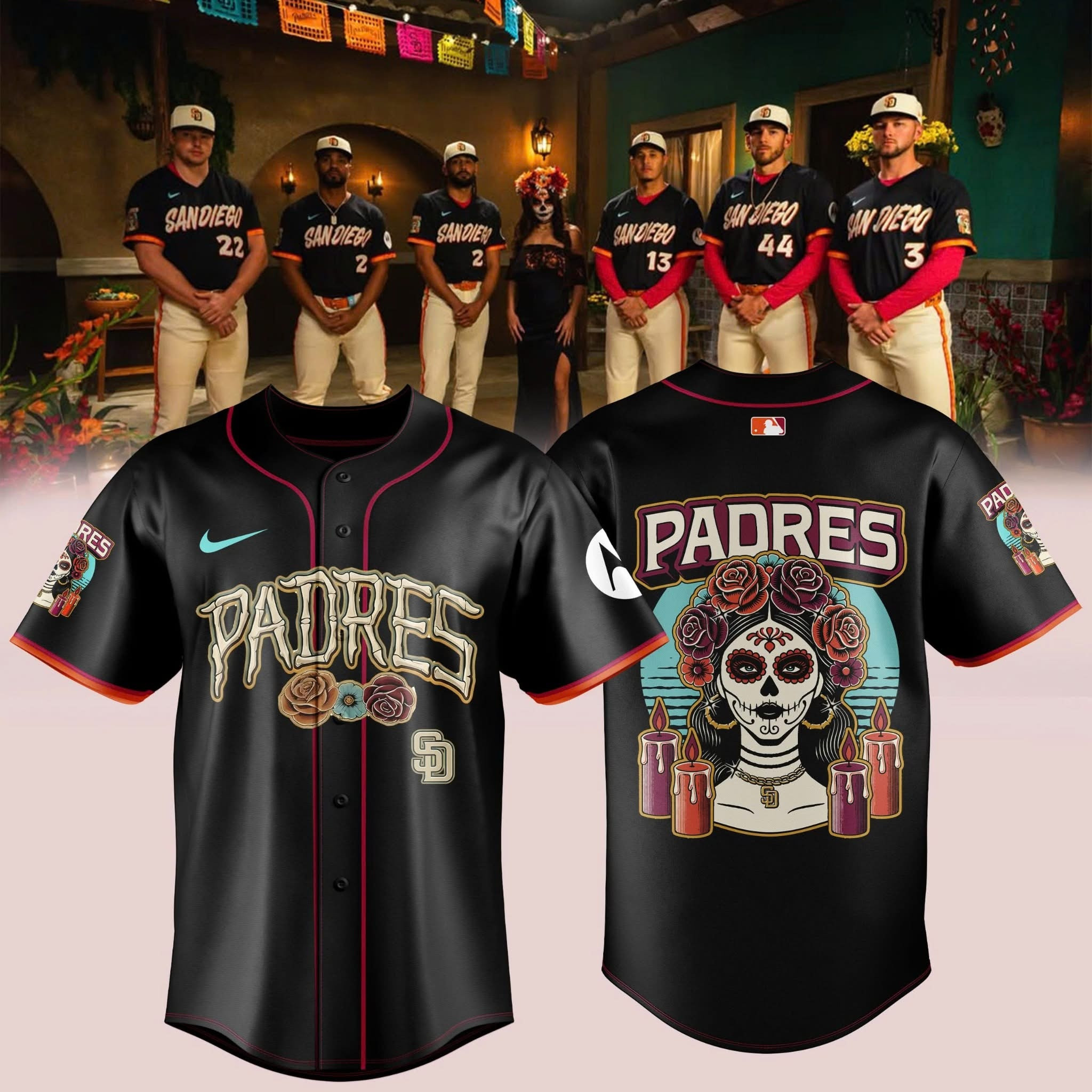 San Diego Padres X City Connect Uniform Jersey Dia De Muertos Merch Gift For Him