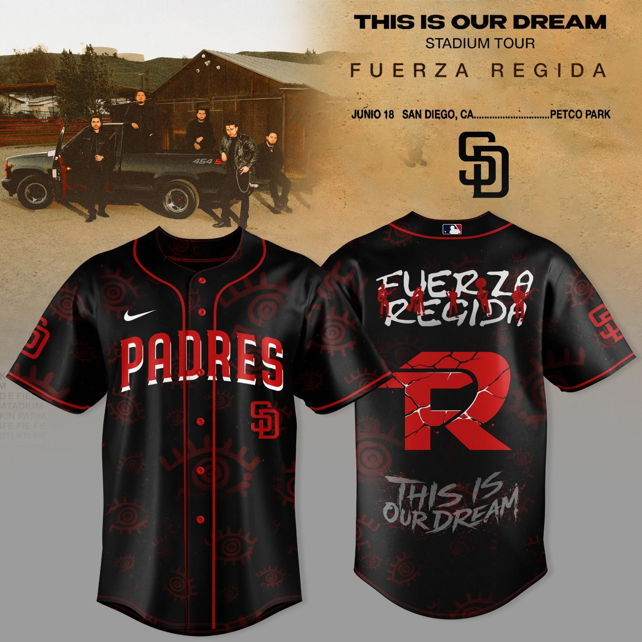 San Diego Padres X Fuerza Regida Jersey Fuerza Regida Padres Stadium Tour Clothes Gift For Him