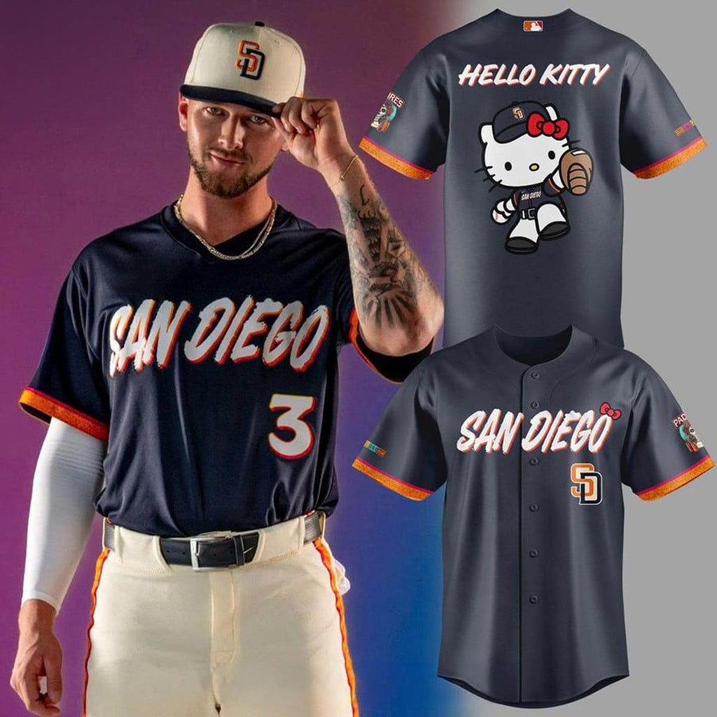 San Diego Padres x Hello Kitty x City Connect Night 2026 Baseball Jersey Padres Merch Gift Ideas