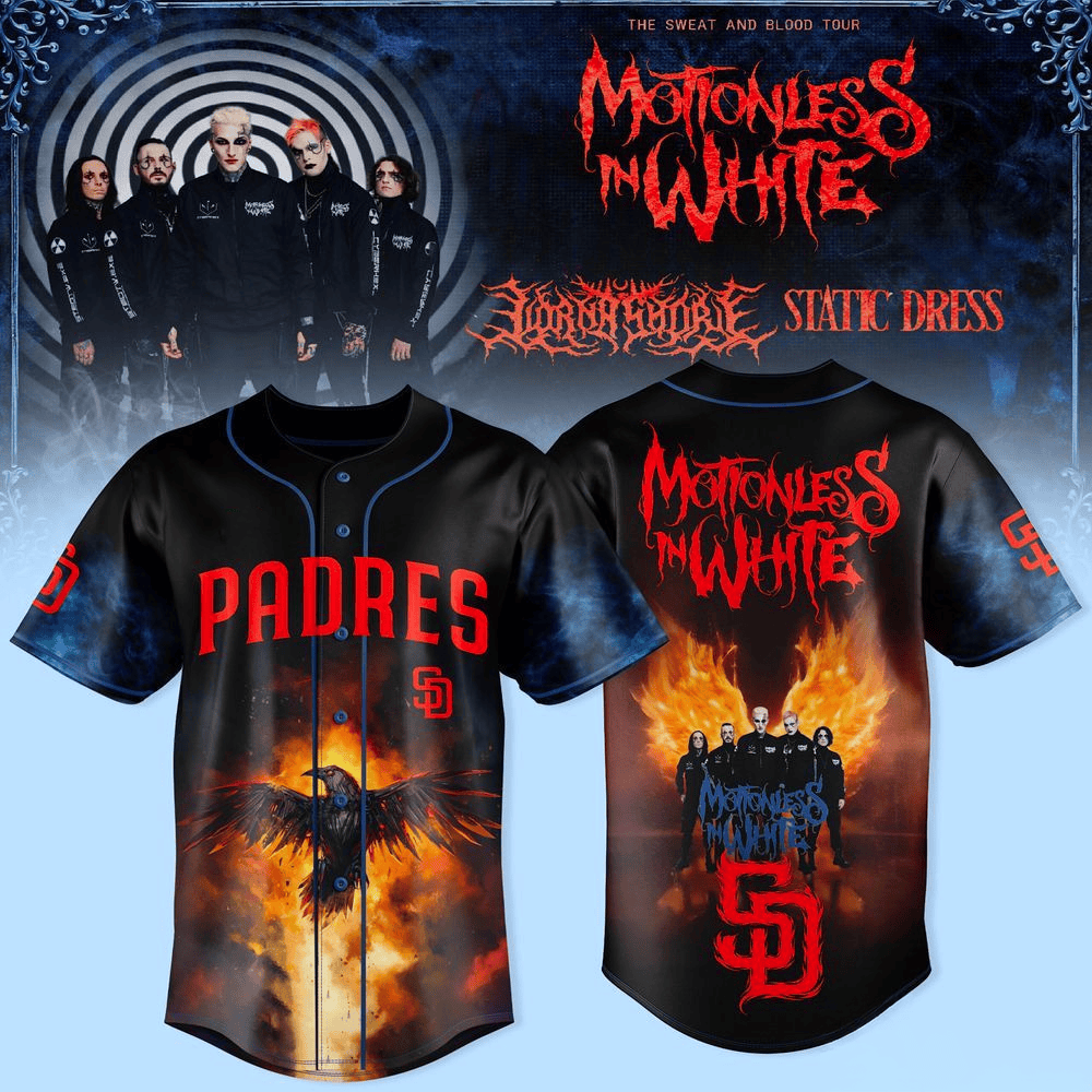 San Diego Padres x Motionless In White Tour 2026 Jersey Padres Merch Best Gifts For Fan