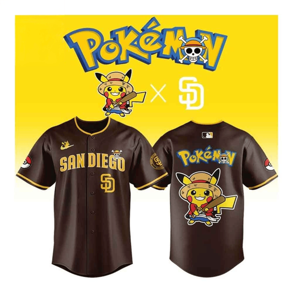 San Diego Padres X One Piece X Pokemon Night Baseball Jersey Padres Merch Fans Gifts