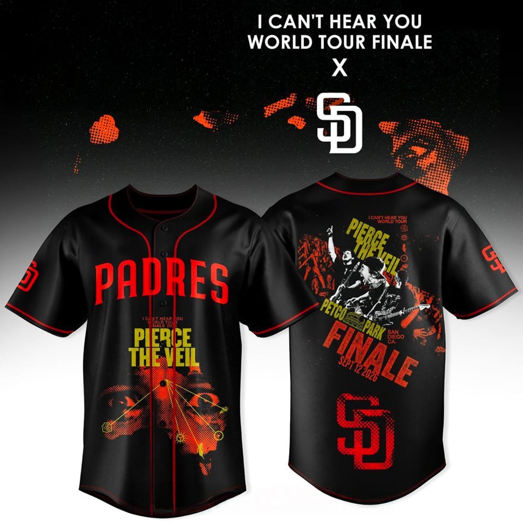 San Diego Padres x Pierce The Veil I Can't Hear You World Tour Finals Jersey Gifts For Fans