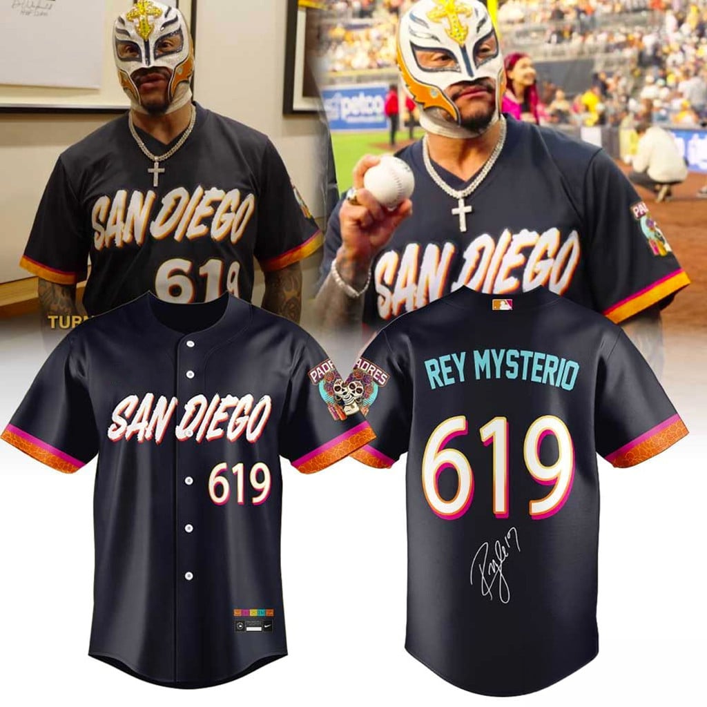 San Diego Padres X Rey Mysterio 619 Baseball Jersey SD Padres Merch Gifts For Fans