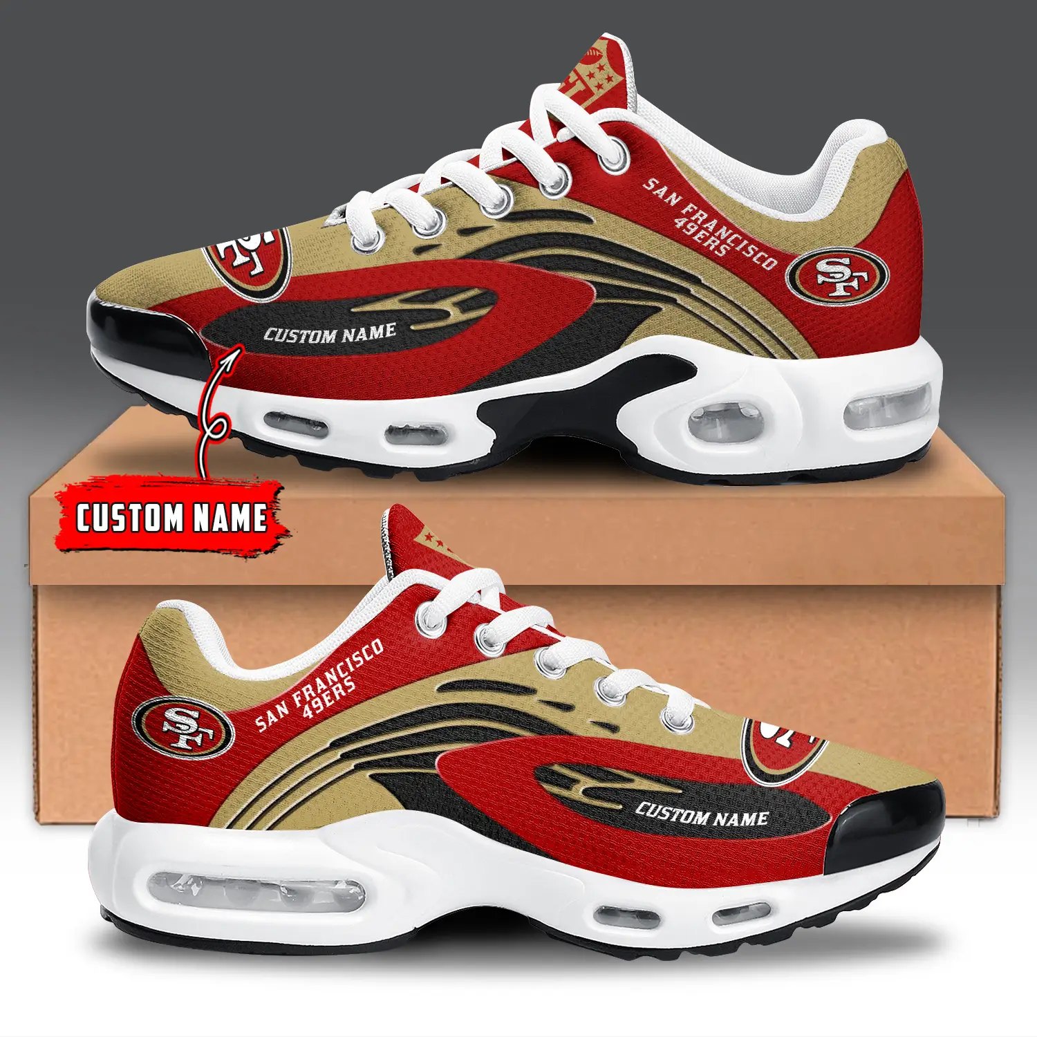San Francisco 49ers Air Max Plus Shoes Sneakers For Men And Women