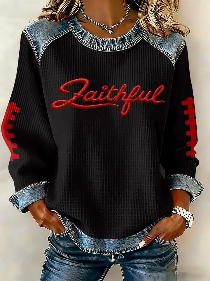 San Francisco 49ers Faithful Sweatshirt Women's Football Merch Gifts For 49ers Fans For Her