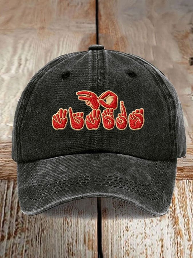 San Francisco 49ers Hat ASL Love Baseball Cap SF 49ers Merch Game Day Gifts For Fans