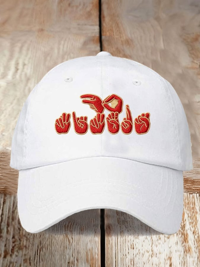 San Francisco 49ers Hat ASL Love Baseball Cap SF Football Merch Gifts For Fans