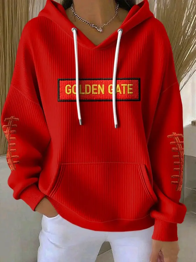 San Francisco 49ers Hoodie Golden Gate Hoodie Women's SF Football Game Day Outfits Red