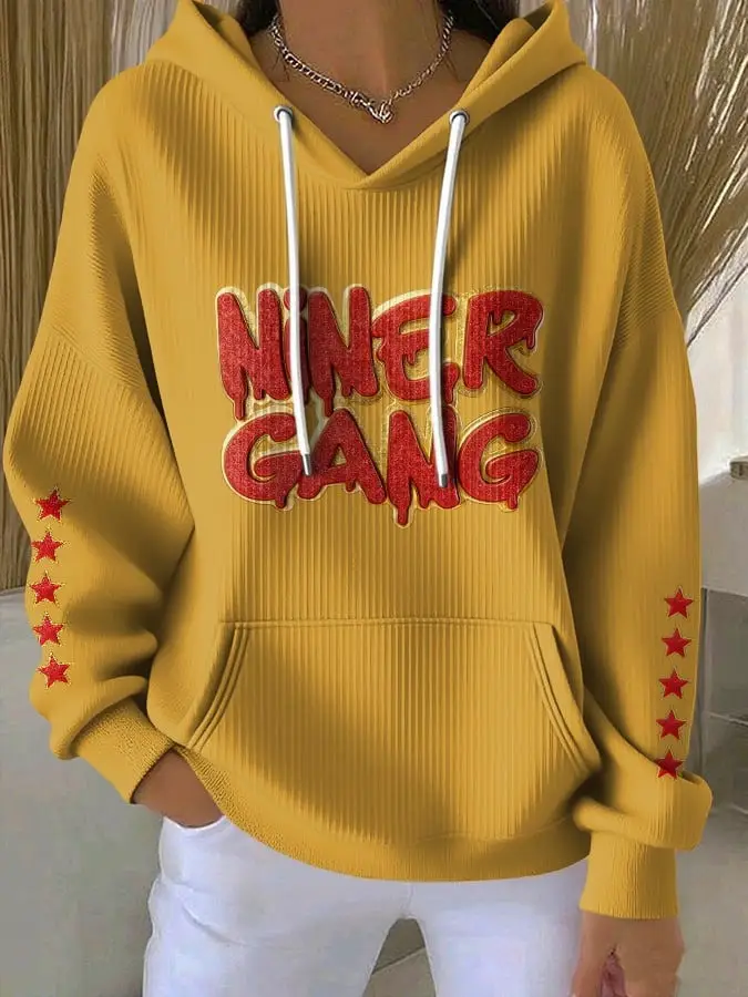San Francisco 49ers Hoodie Niner Gang Hooded Sweatshirt SF Football Merch Gifts For Her
