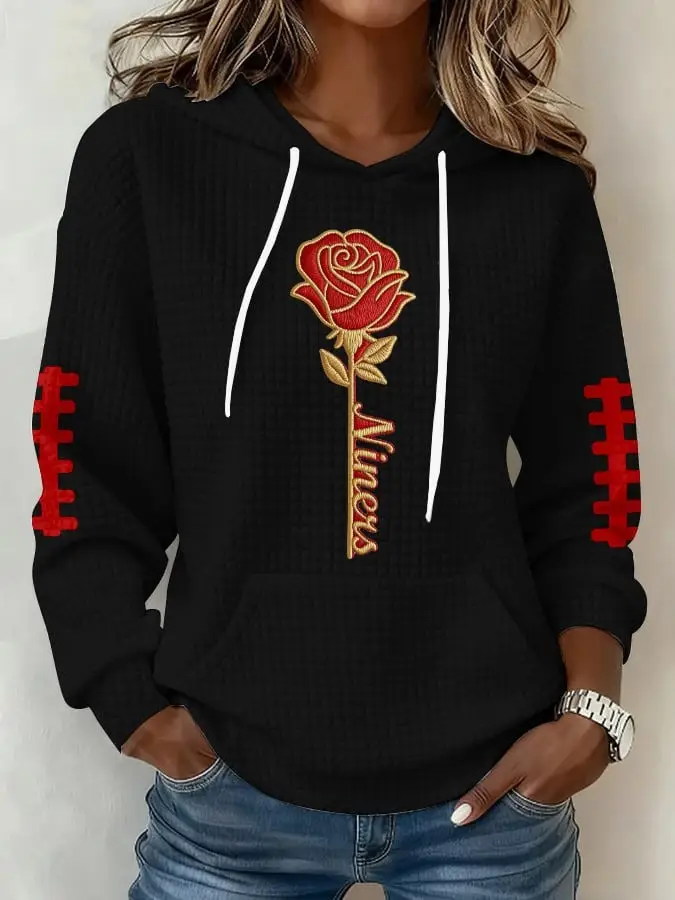 San Francisco 49ers Hoodie SF Niners Hooded Sweatshirt Women's Football Game Day Outfits