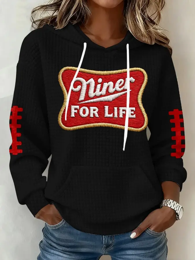 San Francisco 49ers Merch Niner For Life Hoodie Game Day Clothing Gift Ideas For Her