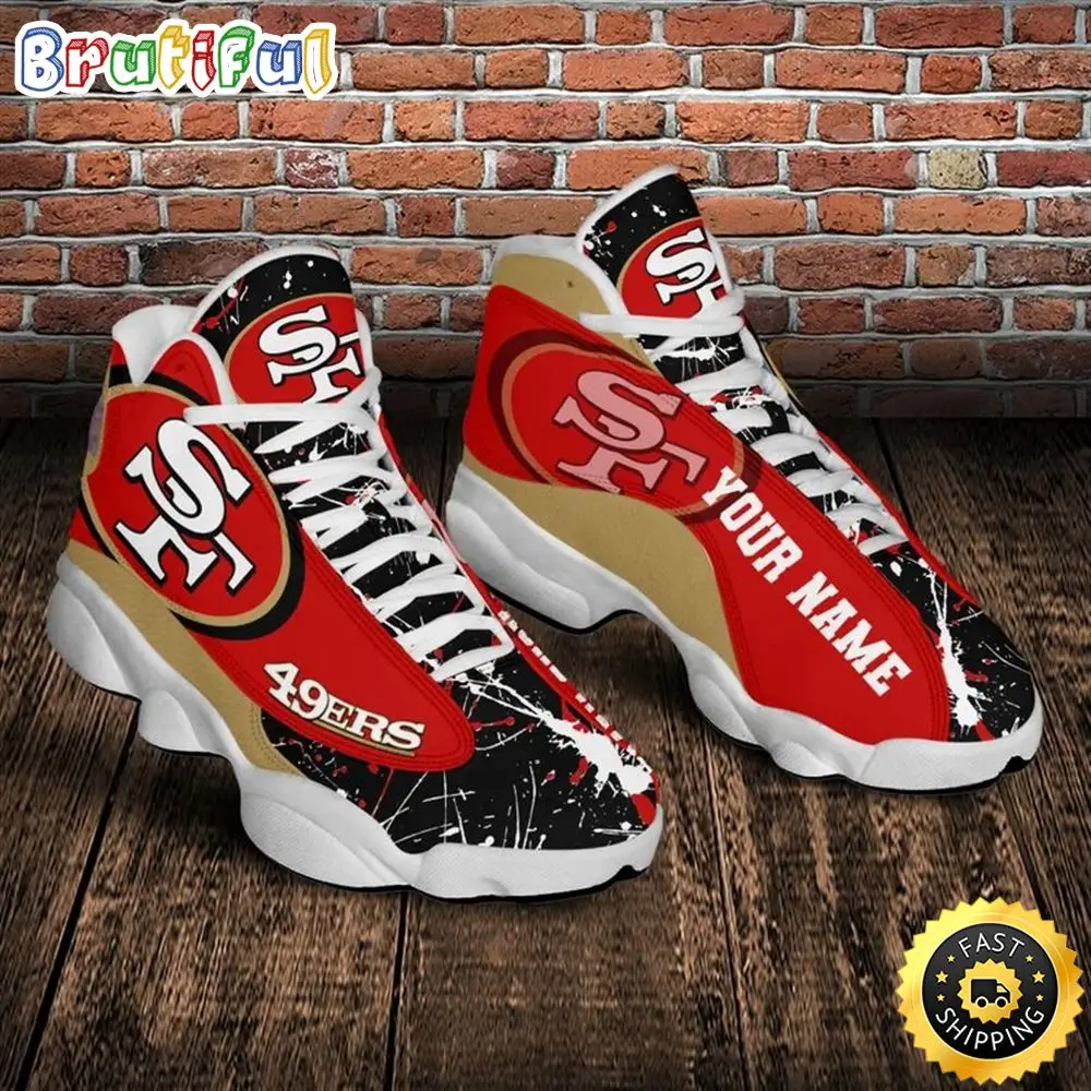 San Francisco 49Ers Nfl Custom Name Air Jordan 13 Shoes San Francisco 49Ers Nfl Custom Name Air Jordan 13 Shoes - Image 1
