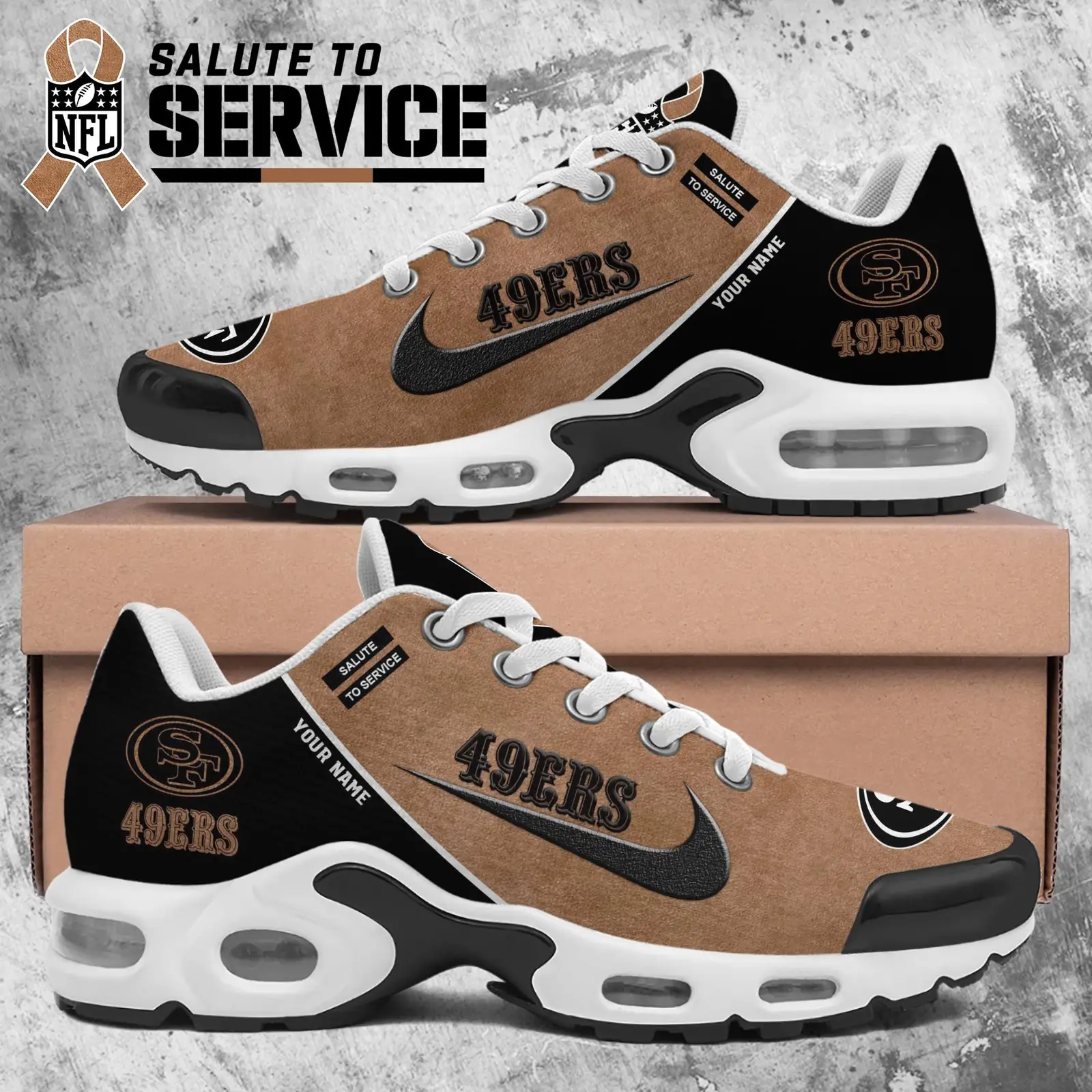 San Francisco 49ers Shoes 2026 Version Custom Name Air Max Shoes & Air Cushion Sneakers San Francisco 49ers Shoes 2026 Version Custom Name Air Max Shoes & Air Cushion Sneakers - Image 1