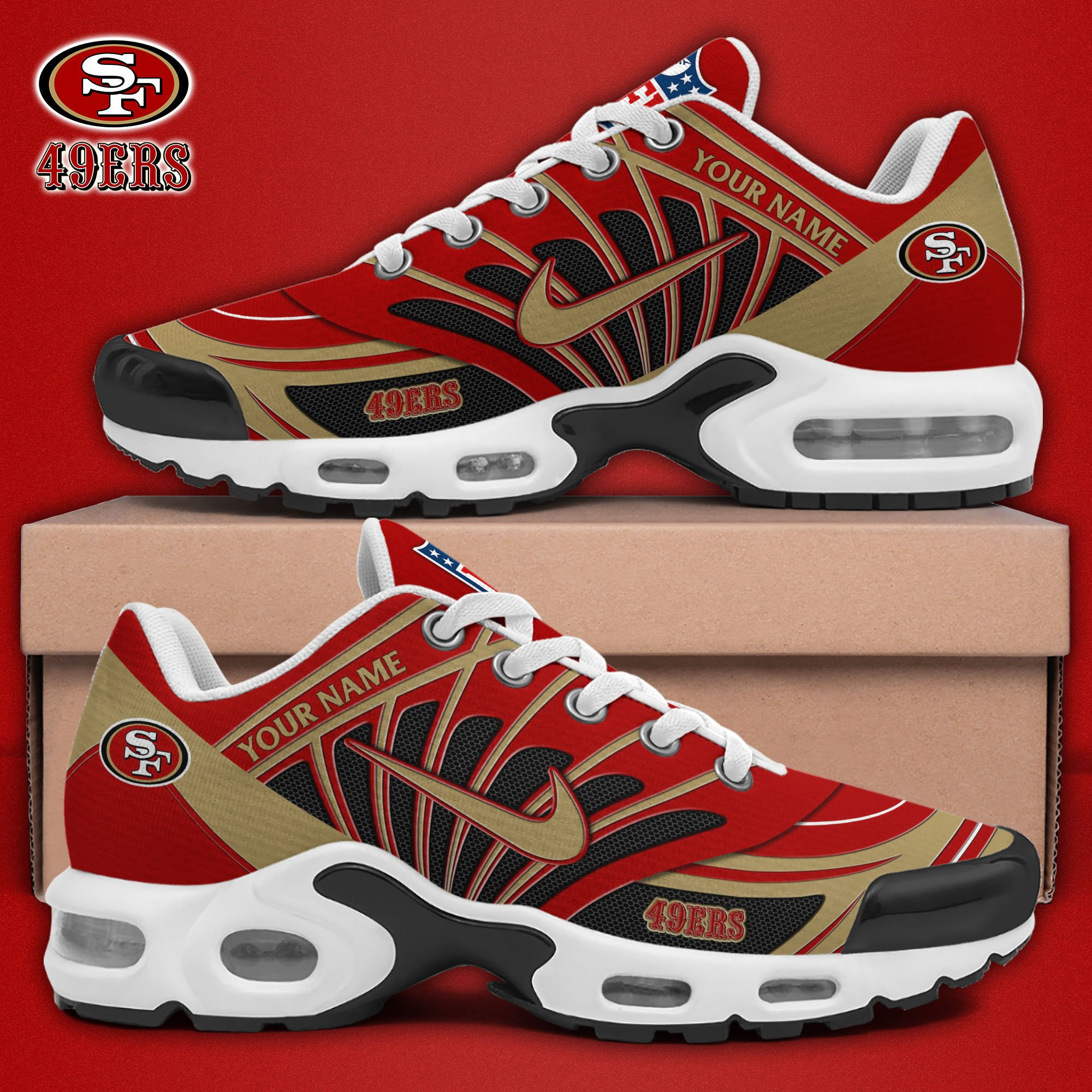 San Francisco 49ers Shoes 2026 Versions Custom Your Name 921