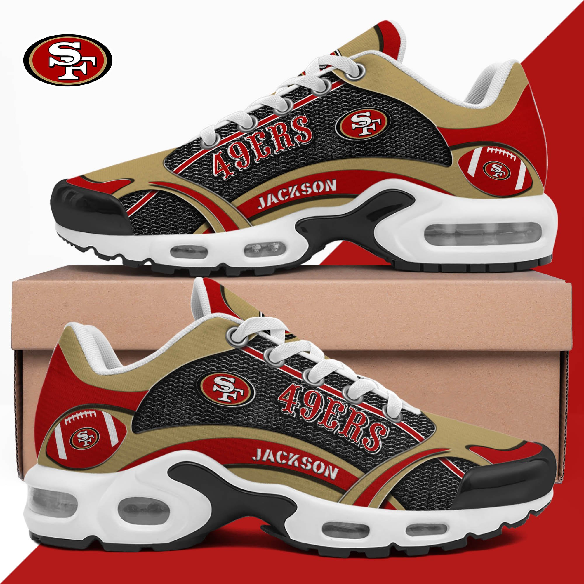 San Francisco 49ers Team Shoes 2026 Version Custom Name 889