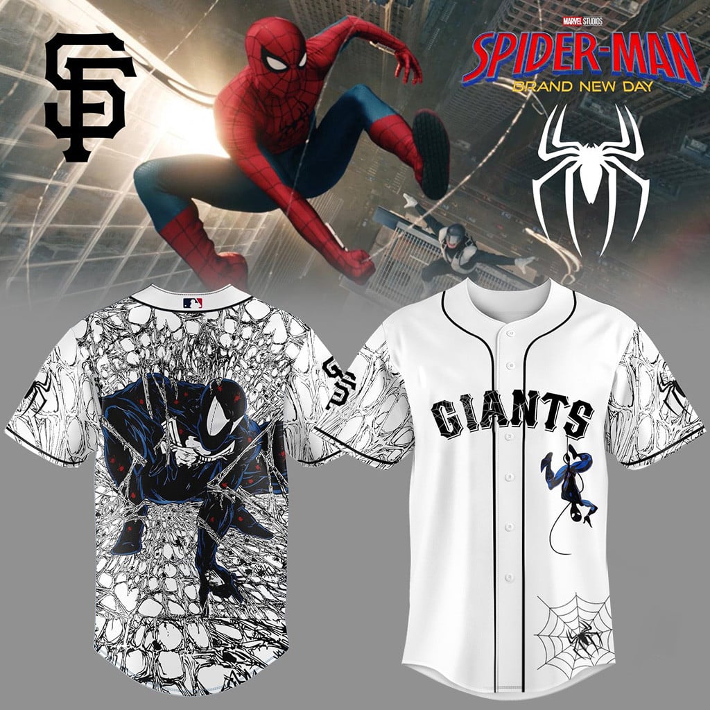 San Francisco Giants Spider-Man Brand New Day Baseball Jersey Giants Merch Gifts For Him