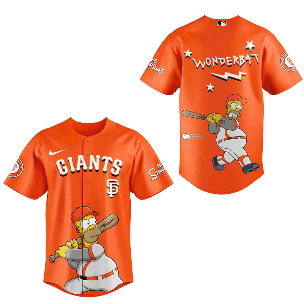 San Francisco Giants The Simpsons Wonderbat Baseball Jersey San Francisco Giants The Simpsons Wonderbat Baseball Jersey - Image 1
