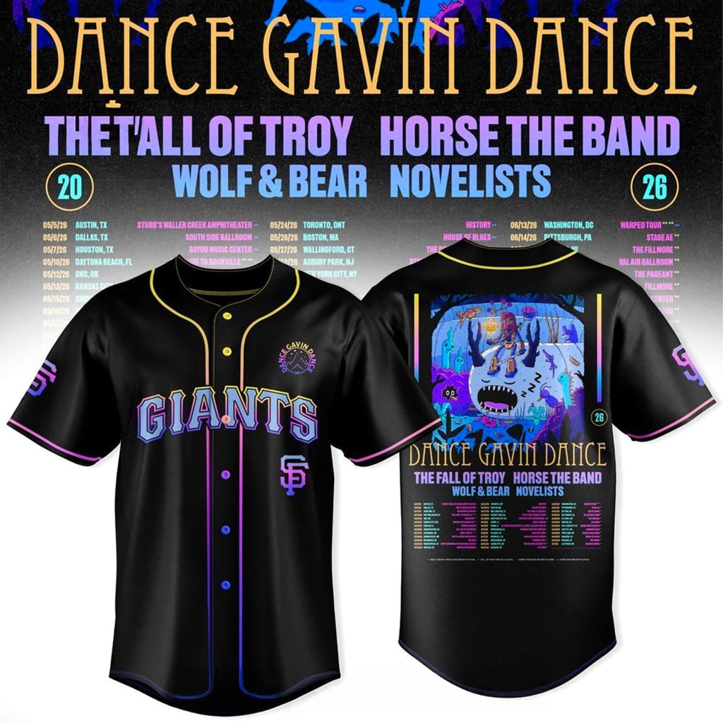San Francisco Giants x Dance Gavin Dance 2026 Tour Jersey Giants Merch Fans Gifts