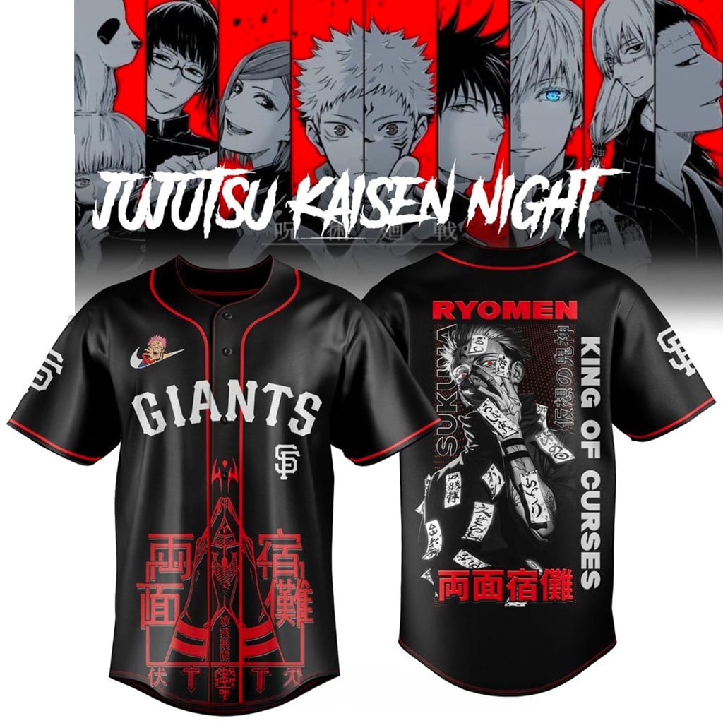 San Francisco Giants X Jujutsu Kaisen Night 2026 Sukuna Jersey SF Giants Merch Fan Gifts