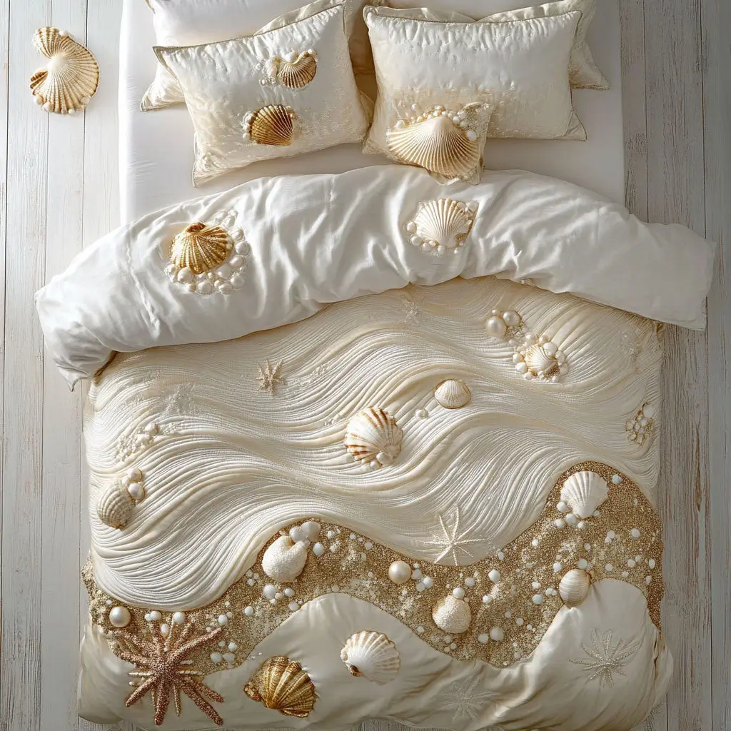 Sands Of Grace Quilted Bedding Set Duvet Cover Bedspread Best Gifts For Couples