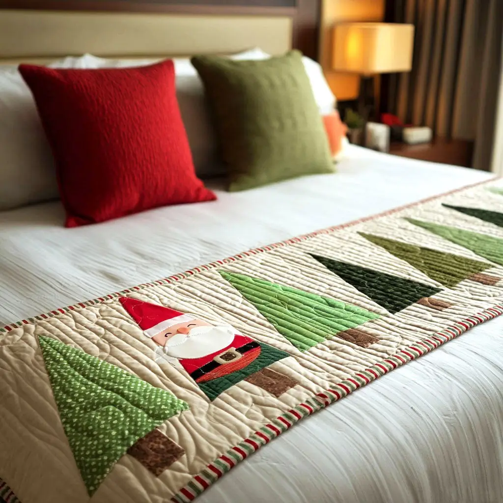 Santa Grove Quilted Bed Runner Santa Grove Trail Christian Christmas Gift