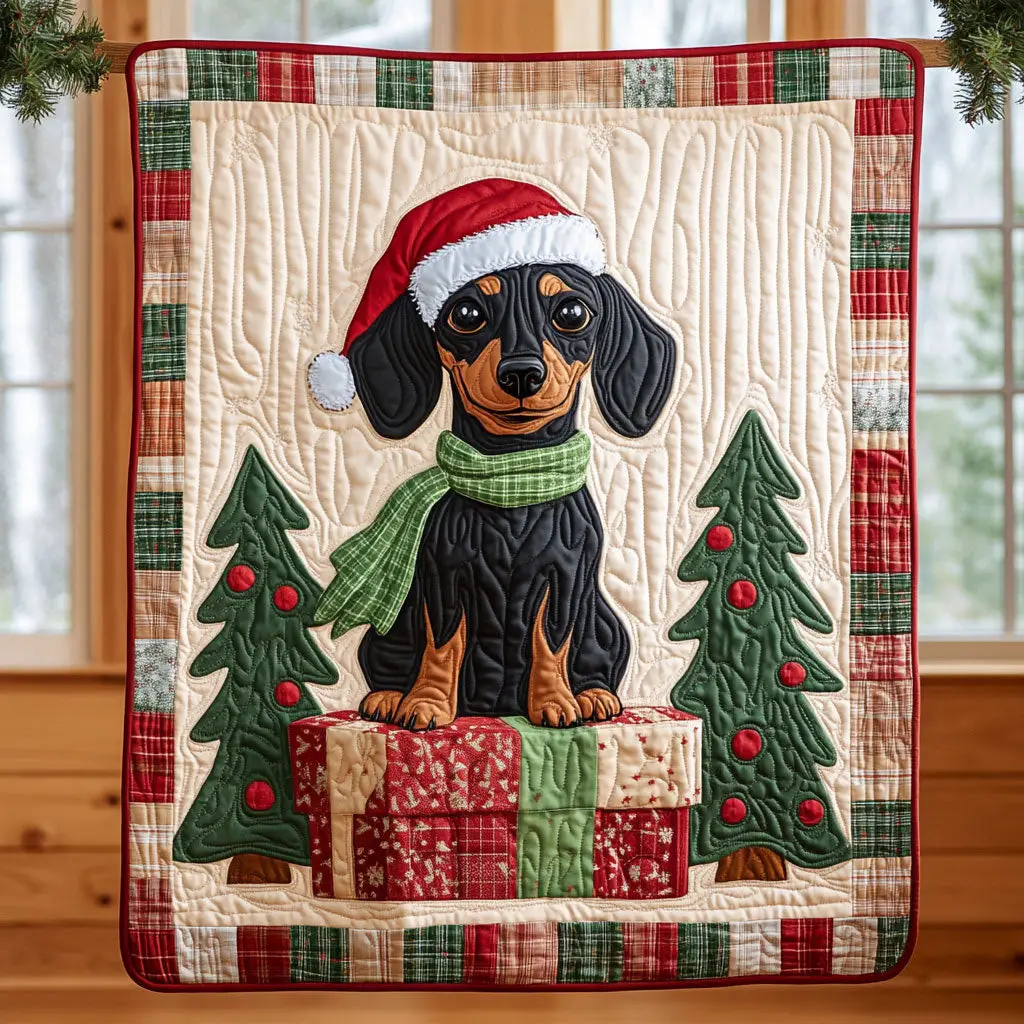 Santa Pup Quilt Soft Quilt Blanket to Add Style and Warmth Santa Pup Quilt Soft Quilt Blanket to Add Style and Warmth - Image 1