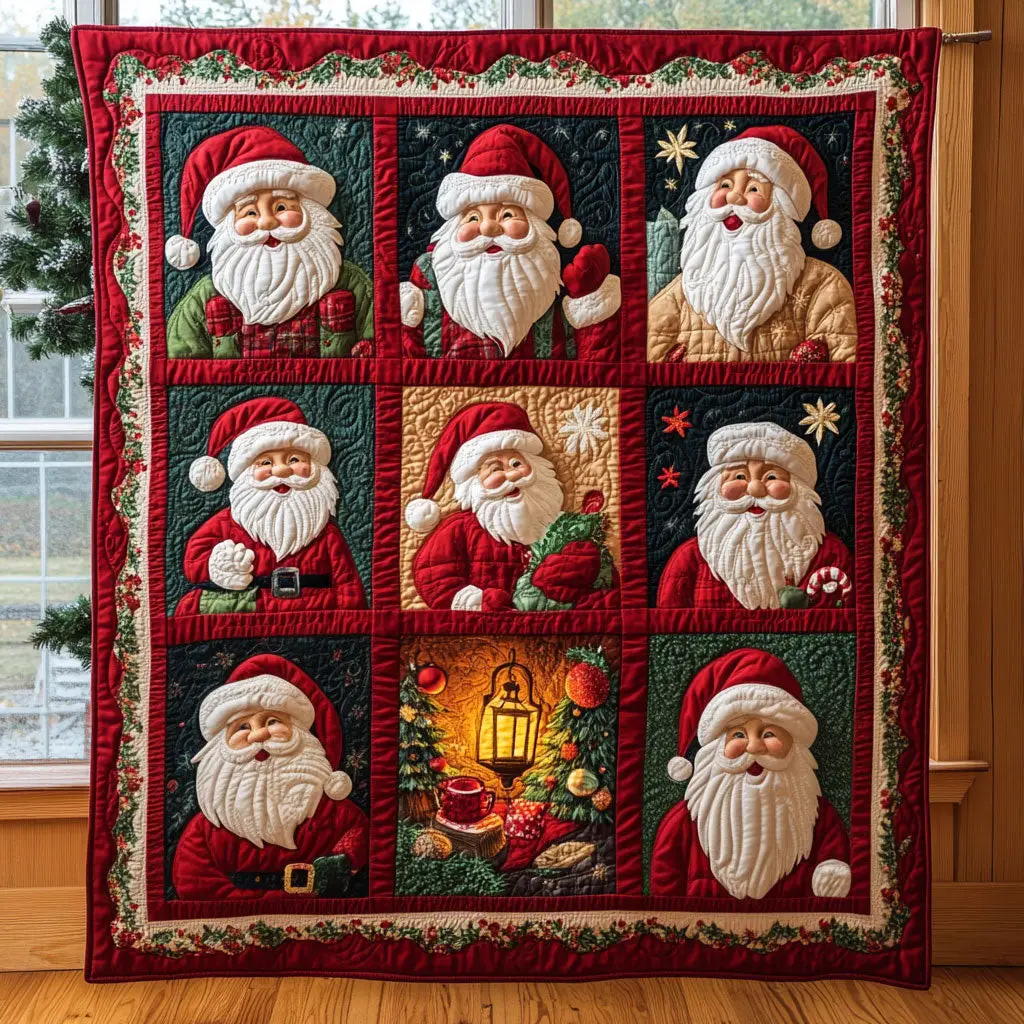 Santa Wonder Quilt Lovely Quilt Blanket Gift for Holiday Celebrations Santa Wonder Quilt Lovely Quilt Blanket Gift for Holiday Celebrations - Image 1