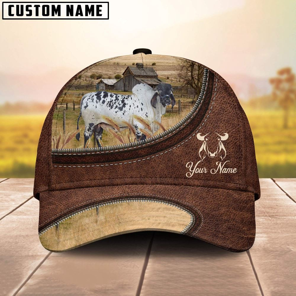 Sardo Negro On The Farm Customized Name Leather Pattern Cap Farmer Baseball Cap Sardo Negro On The Farm Customized Name Leather Pattern Cap Farmer Baseball Cap - Image 1