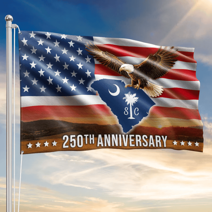 SC 250th Anniversary Flag South Carolina USA Patriotic Eagle Flag Indoor Outdoor