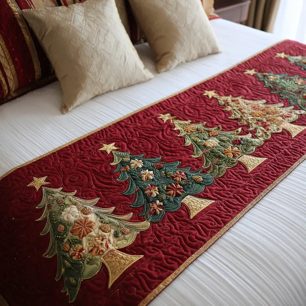 Scarlet Grove Quilted Bed Runner Scarlet Forest Grove Fall Home Gift