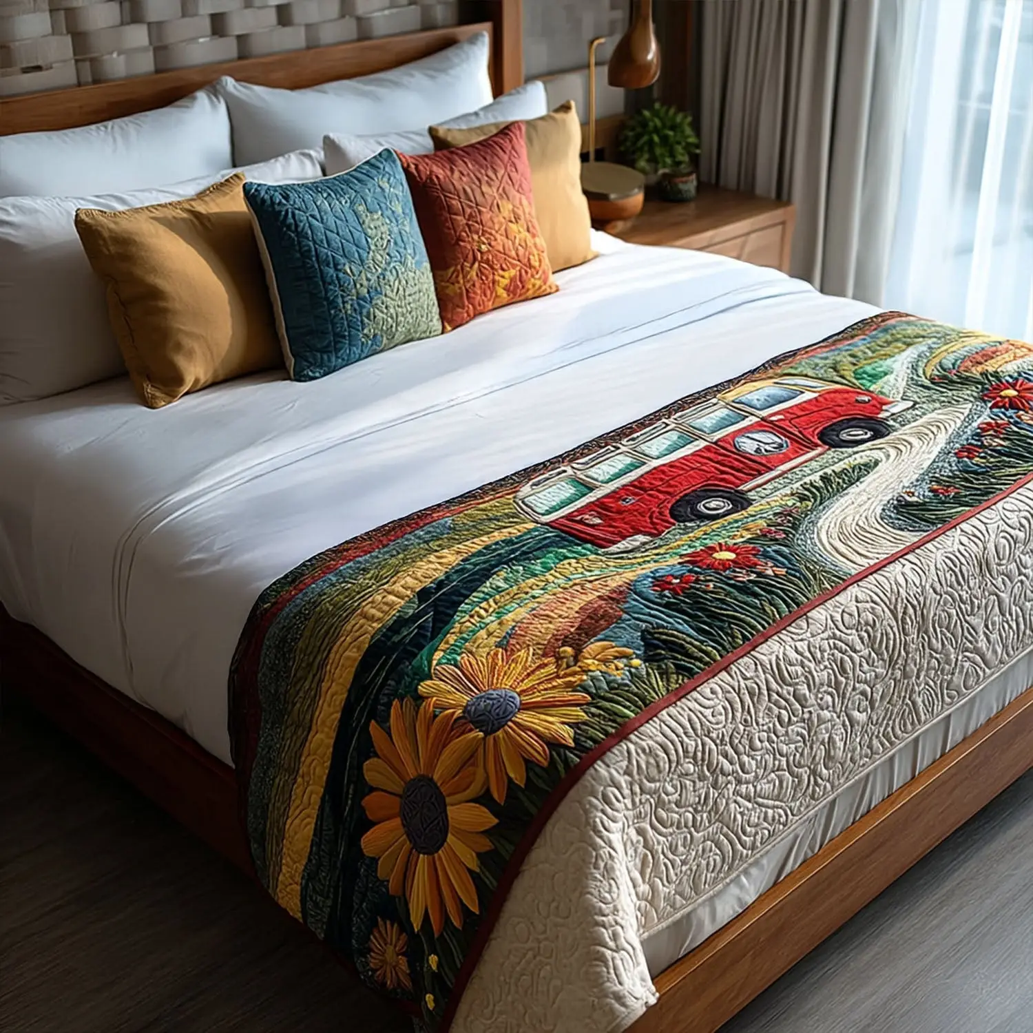 Scenic Drive Vista Quilted Bed Runner Scenic Drive Vista Nature Gift
