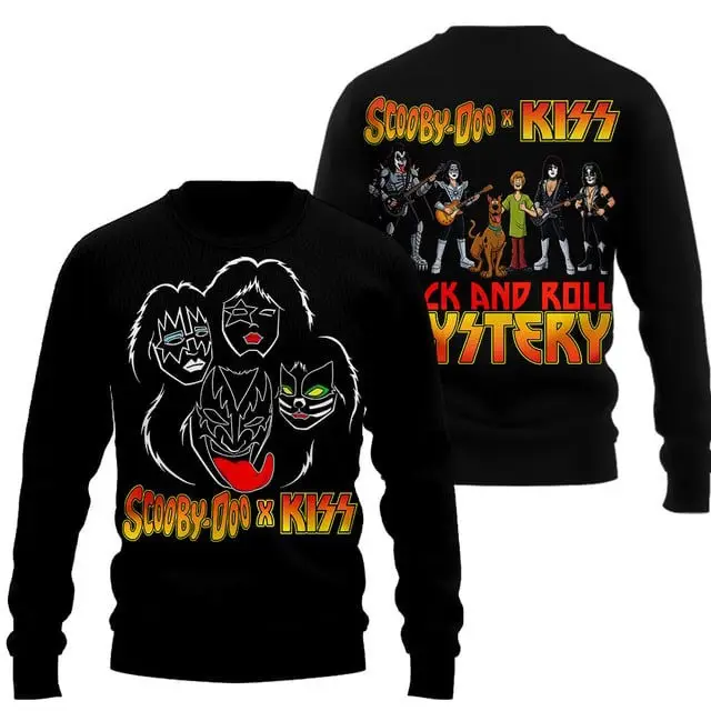 Scooby Doo x KISS Sweatshirt Rock And Roll Mystery Clothes Best Gift For Son