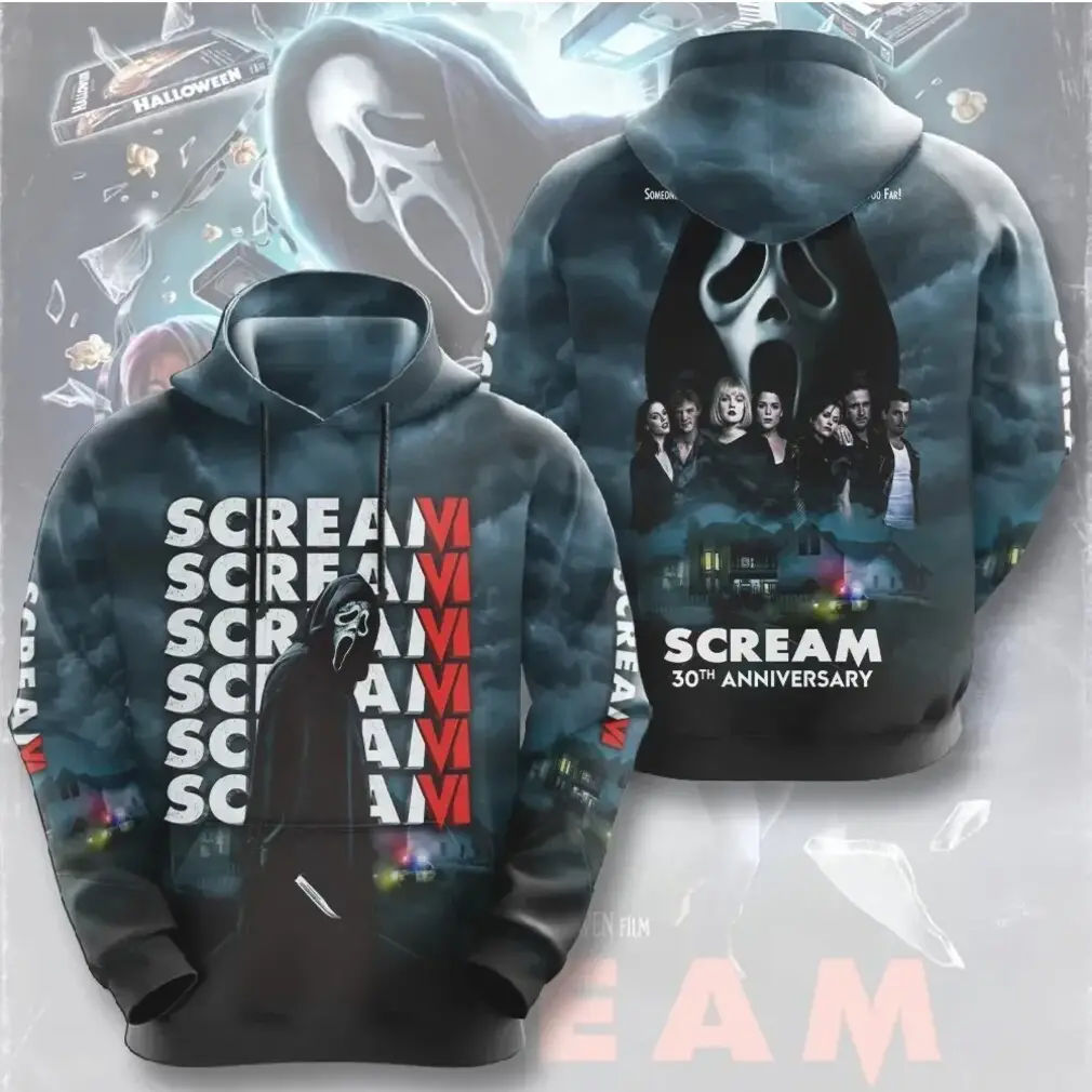 Scream 30th Anniversary Hoodie Ghostface Horror Movie Slasher Shirt Horror Fans Gift Scream 30th Anniversary Hoodie Ghostface Horror Movie Slasher Shirt Horror Fans Gift - Image 1