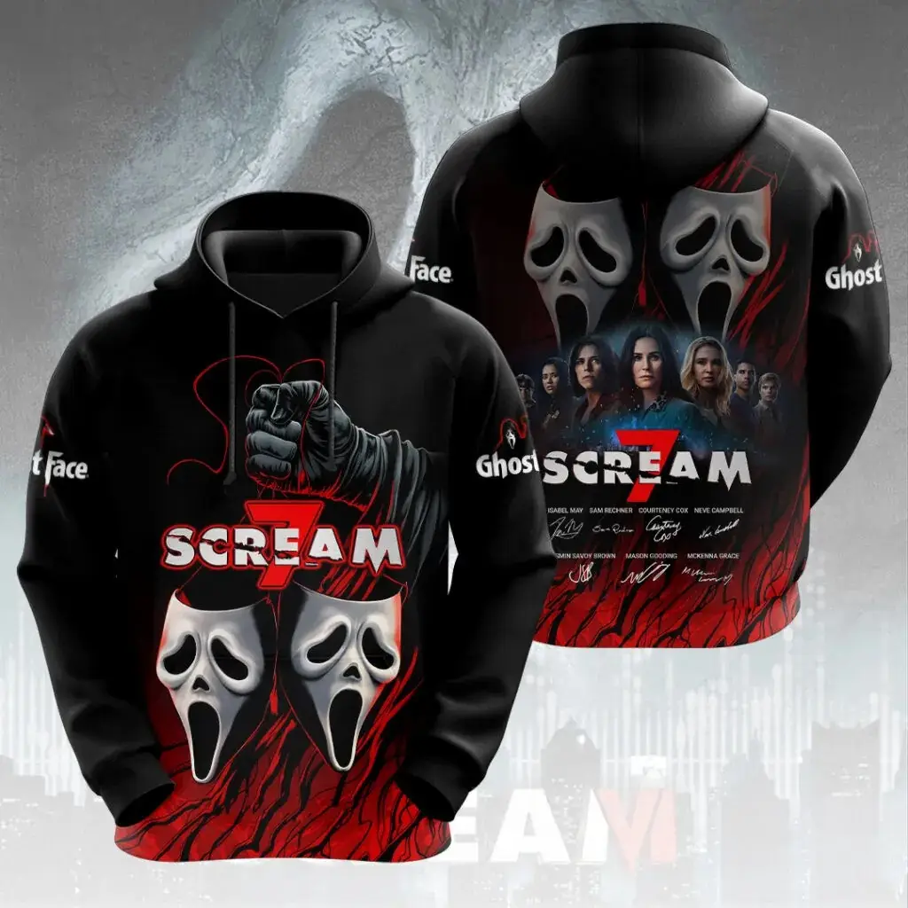 Scream 7 Kill Tour Hoodie Scream 30th Anniversary Merch Horror Themed Gifts