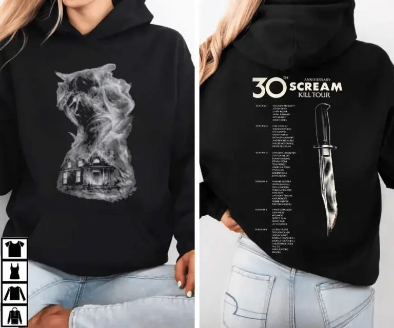 Scream 7 Kill Tour Merch 30Th Anniversary Scream Seven Kill Tour Hoodie Ghostface Movie