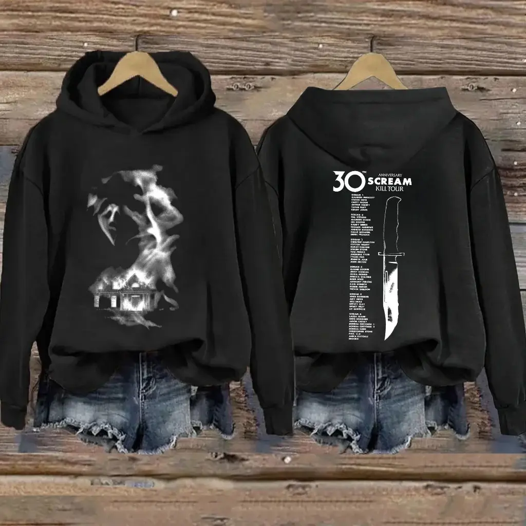 Scream 7 Kill Tour Merch Scream 30th Anniversary Kill Tour Hoodie Horror Fan Gifts For Women