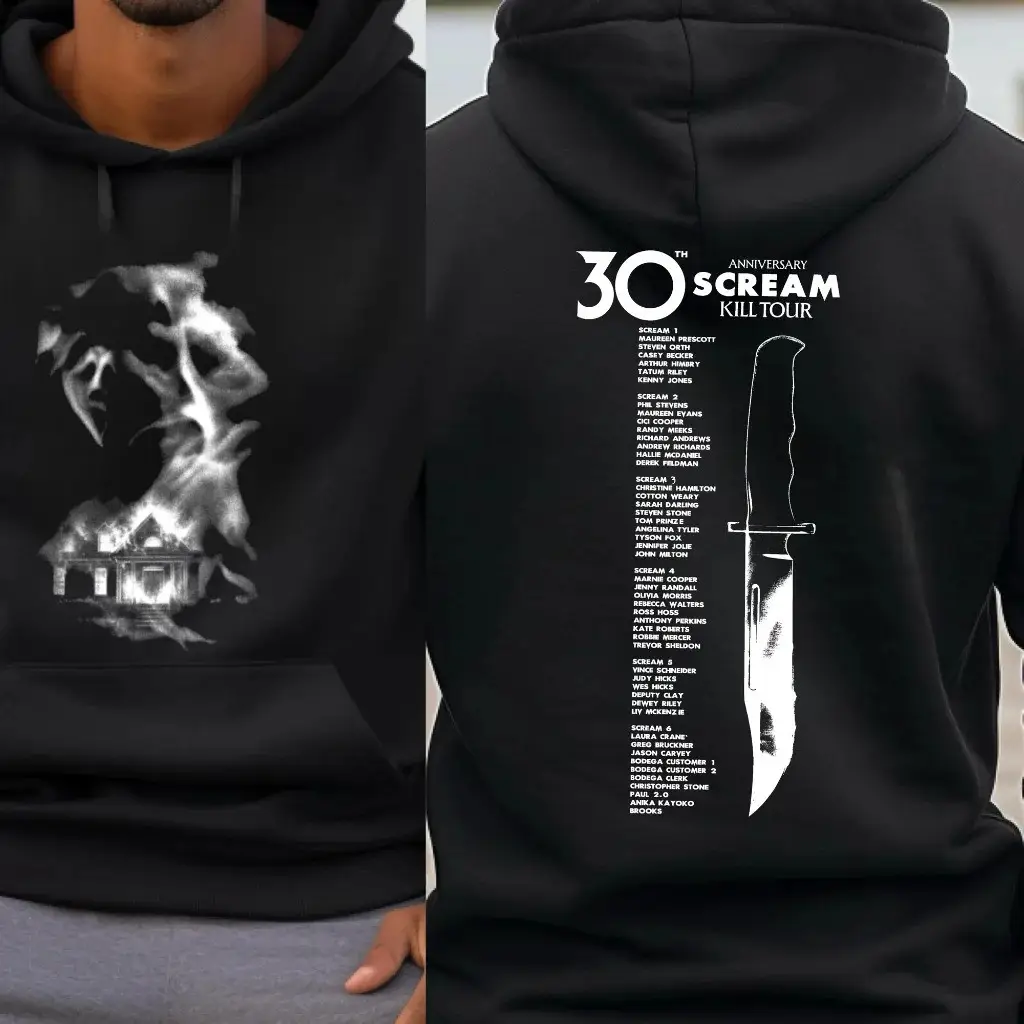 Scream 7 Kill Tour Merch Scream 30th Anniversary Kill Tour Hoodie Mens Horror Fan Gifts