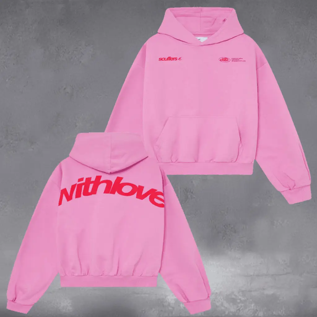 Scuffers Pink Hoodie With Lover Scuffers Merch Streetwear Unisex Gift Mens