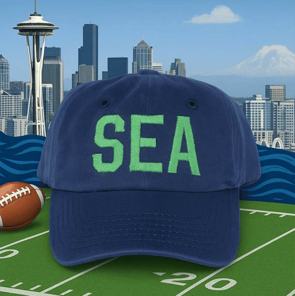 SEA Football Hat Seattle Seahawks Baseball Cap Cool Gifts For Boyfriend
