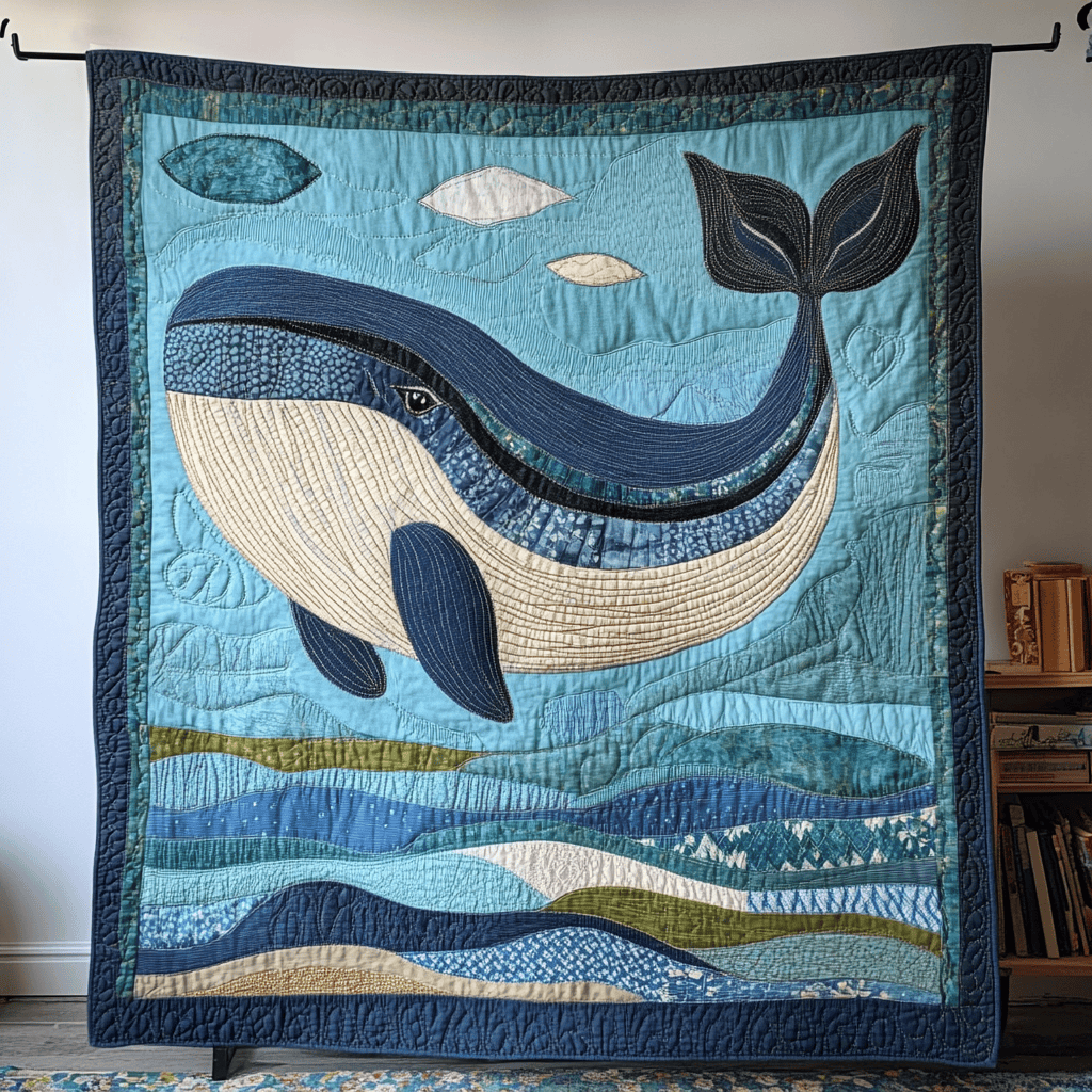 Sea Wanderer Quilted Blanket Xmas Holiday Best Gifts For Whale Lovers
