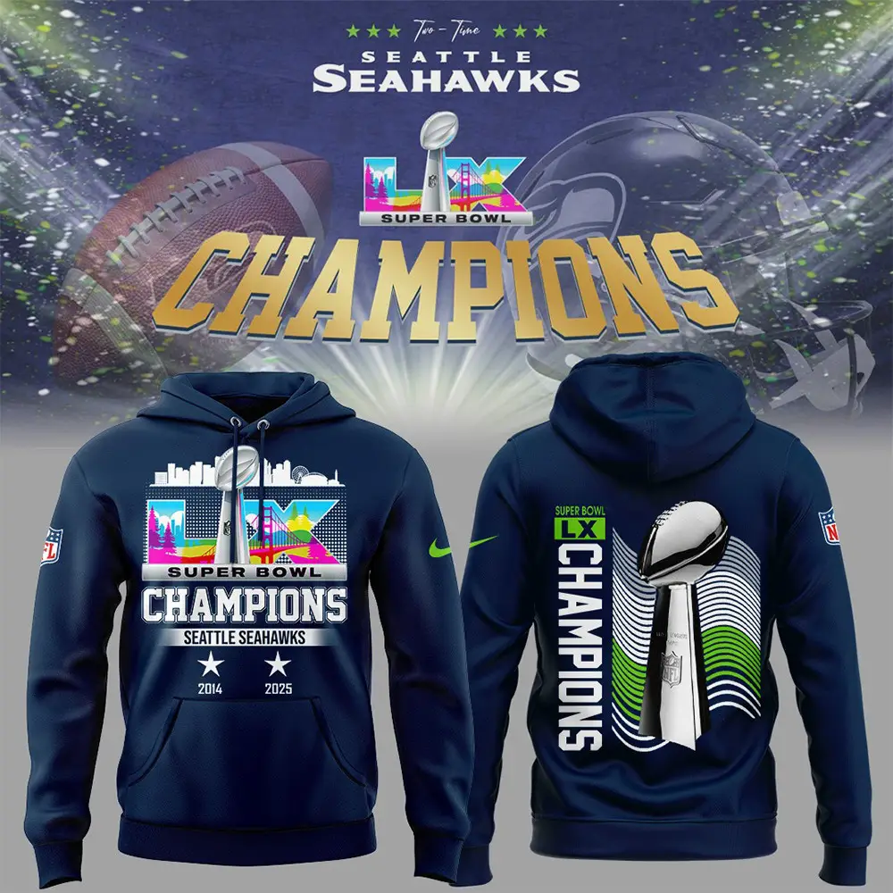 Seahawks Champions 2014 2025 Hoodie Seahawks Super Bowl Merch Gift for Dad