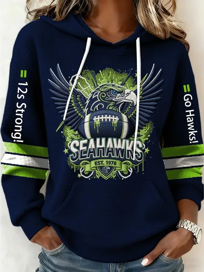 Seahawks Championship Hoodie Go Hawks Merch Seahawks Super Bowl Outfit for Women