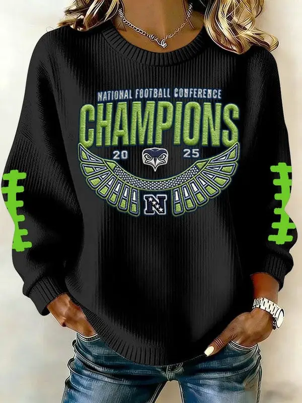 Seahawks Championship Sweatshirt Women's Hawks Winner Clothing Seattle Fan Gift