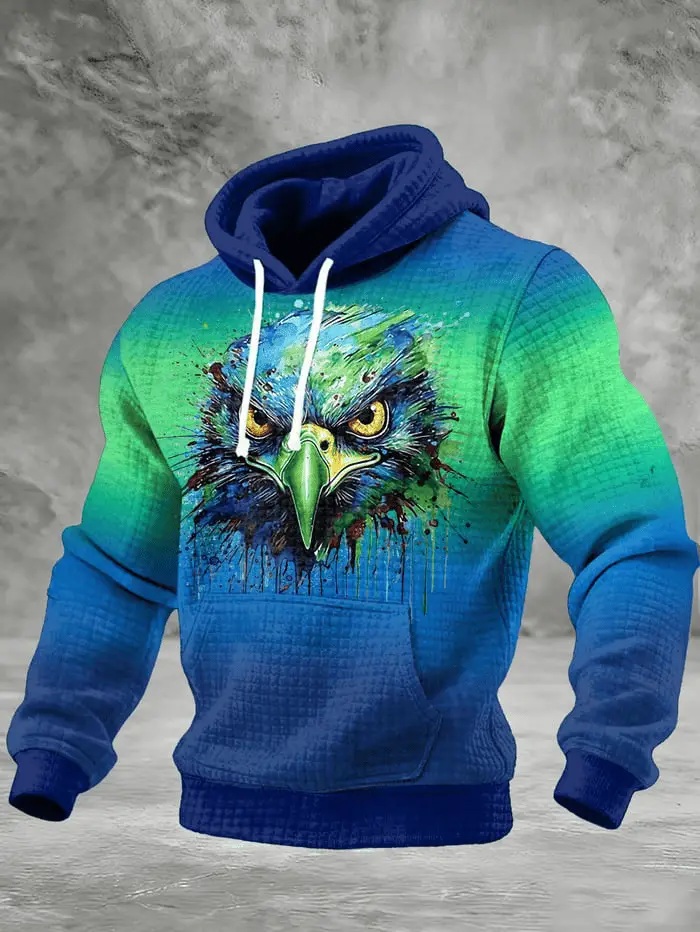 Seahawks Football Merch Men's Seahawks Waffle Hoodie Hawks Pride Apparel Gift for Son Seahawks Football Merch Men's Seahawks Waffle Hoodie Hawks Pride Apparel Gift for Son - Image 1