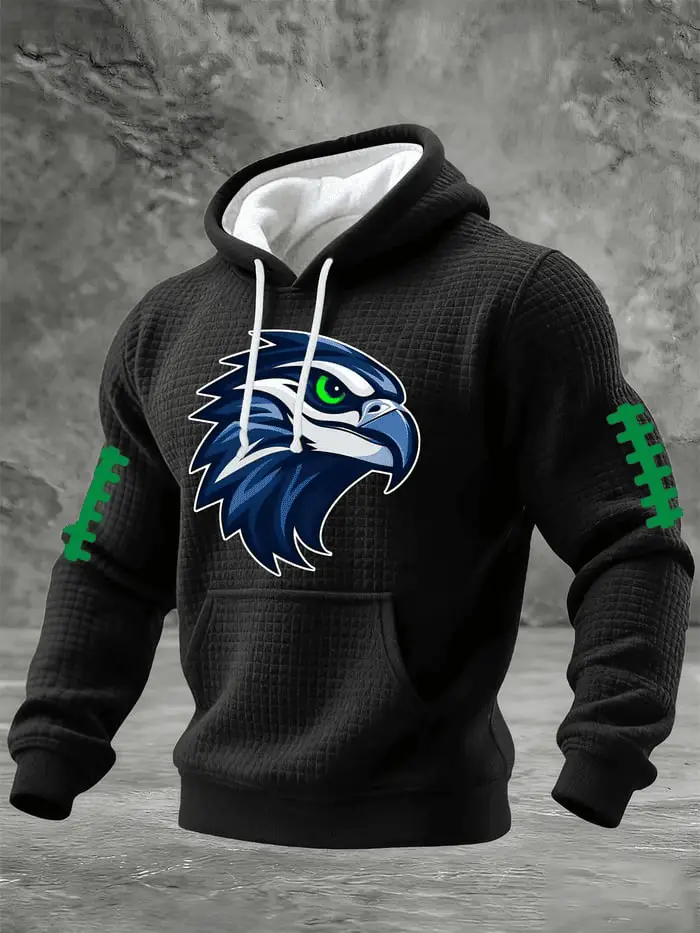 Seahawks Football Merch Seattle Football Waffle Hoodie HAWKIFIED Apparel for Game Day