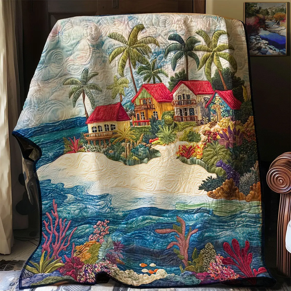 Seaside Haven Easter Quilt Blanket For Couch 1St Mothers Day Gifts