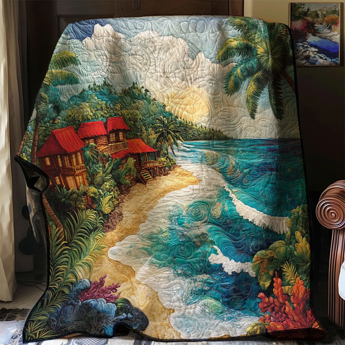 Seaside Haven Quilt Luxury Throw Blankets Mother's Day Gifts For Daughter
