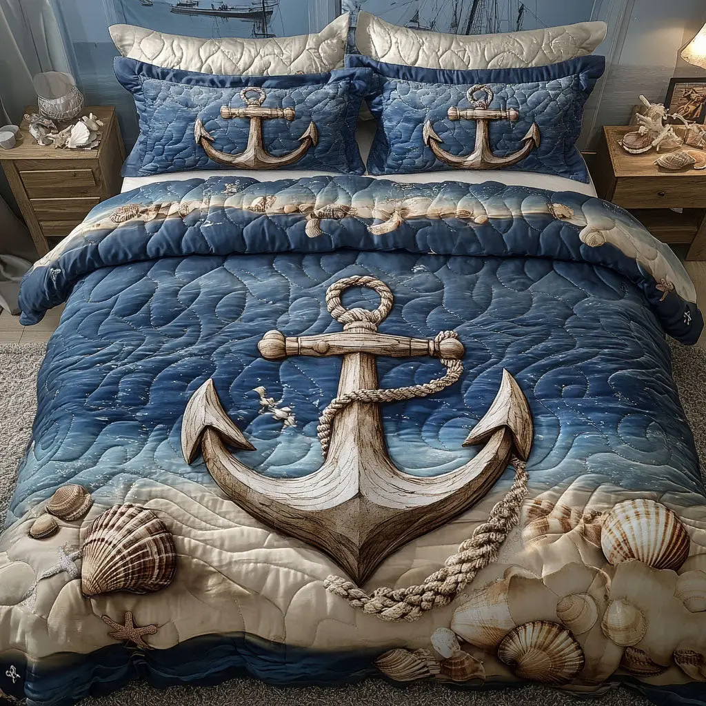 Seaside Serenity Quilted Bedding Set Meaningful Home Gift for Special Occasions