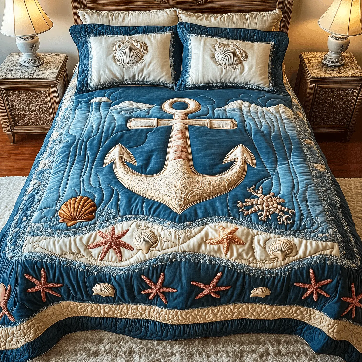 Seaside Serenity Quilted Bedding Set Soft Bedding Set That Makes a Great Christmas Gift Seaside Serenity Quilted Bedding Set Soft Bedding Set That Makes a Great Christmas Gift - Image 1